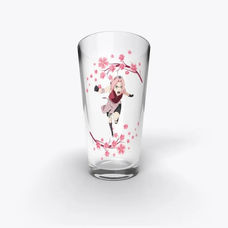 Pink Ninja Pint Glass